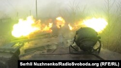 Передовые позиции украинских военных под Соледаром Донецкой области