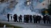 Serbia -- Protest against the epidemiological measures due to coronavirus outbreak, in Belgrade, July 8, 2020.