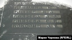 Мемориальная плита с фамилиями погибших в авиакатастрофе в Иркутске-2