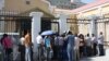 Tajikistan,Dushanbe city, a people in front of Russian Embassy at tajik capital,11July2013